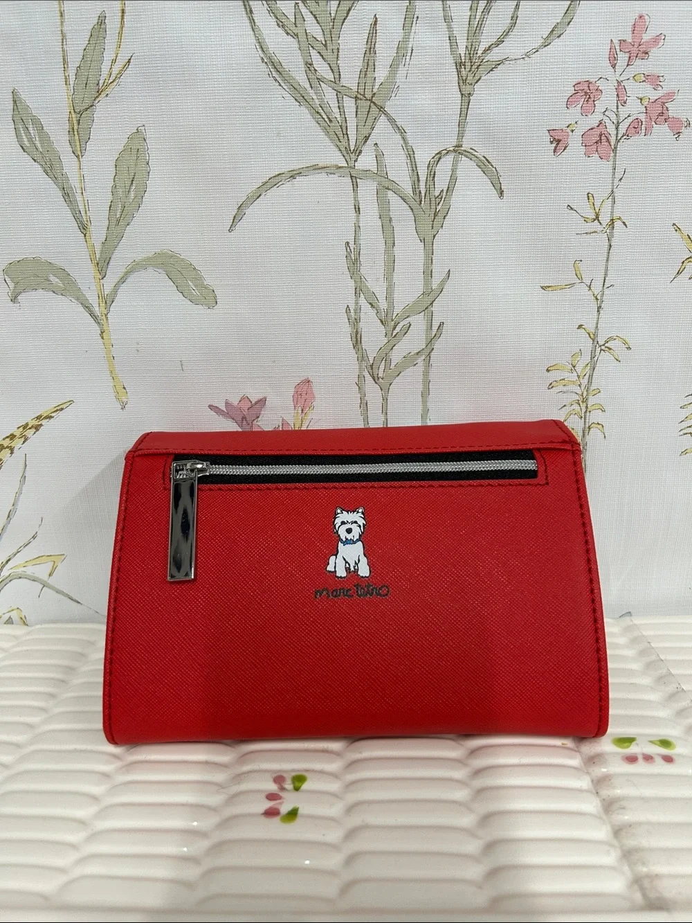 Red Dog Clutch Wallet with White Westie Graphic - marc b.